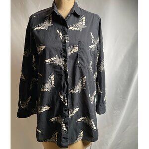 Vintage Cacharel B+W Butterfly Print Blouse